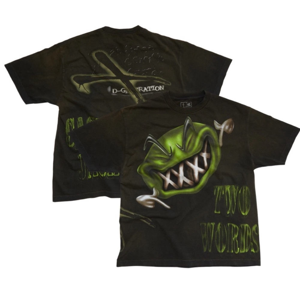 Travis Scott Black Tee with Green Monster Graphic